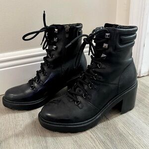 Marc Fisher Punk Black Laboni Hikers Boots